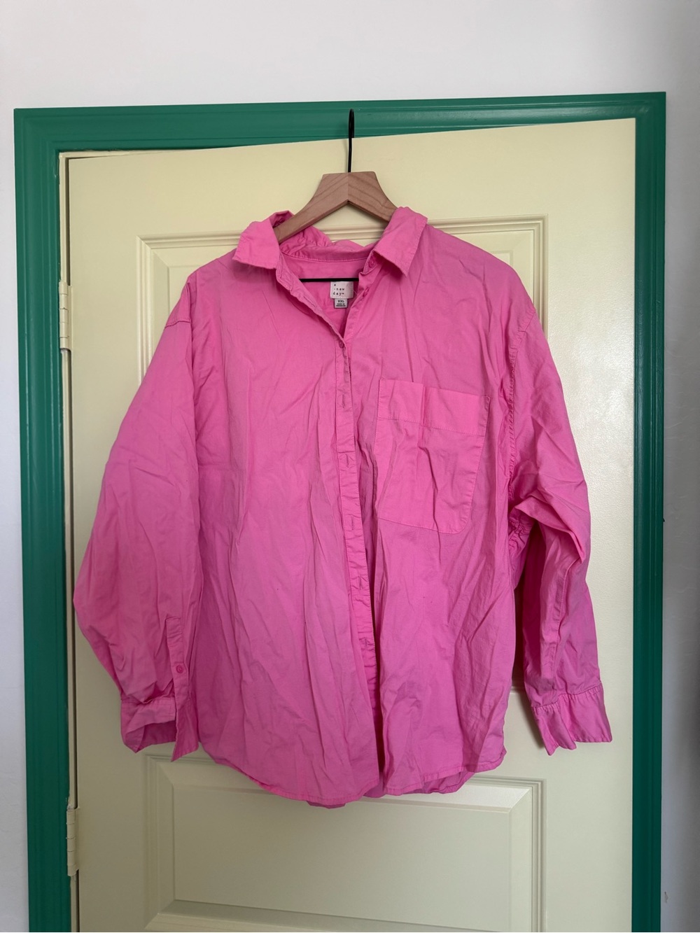 a new day Bright Pink Long-Sleeve Button-Down Shirt